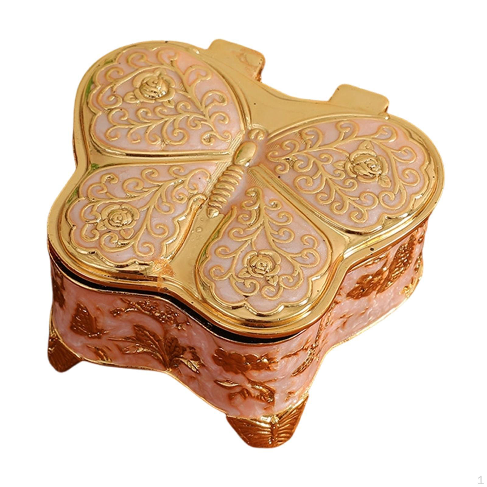 

Органайзер для ювелирных изделий в виде бабочки, декоративный, креативный, из сплава, настольный, подарок, безделушка Gold Pink