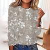 2025 Top 3D Floral Printed Women's Round Neck Long Sleeve T-shirt