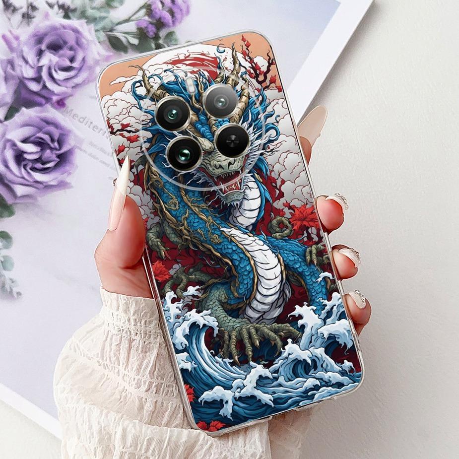 For Realme 12 Pro Plus Case RMX3840 Cute Cat Lucky Koi Painted Cover Soft Slim Phone Case For Realme 12 Plus Realme12 Pro+ Shell