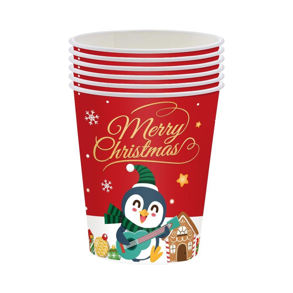 24pcs Fork Spoon Christmas Disposable Tableware Dessert Container Paper Plates  Christmas