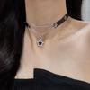 Punk Personalized Star Pendant Black PU Leather Chain Necklace For Women Girl Trend Rock Charm Neck Charm Jewelry Accessories