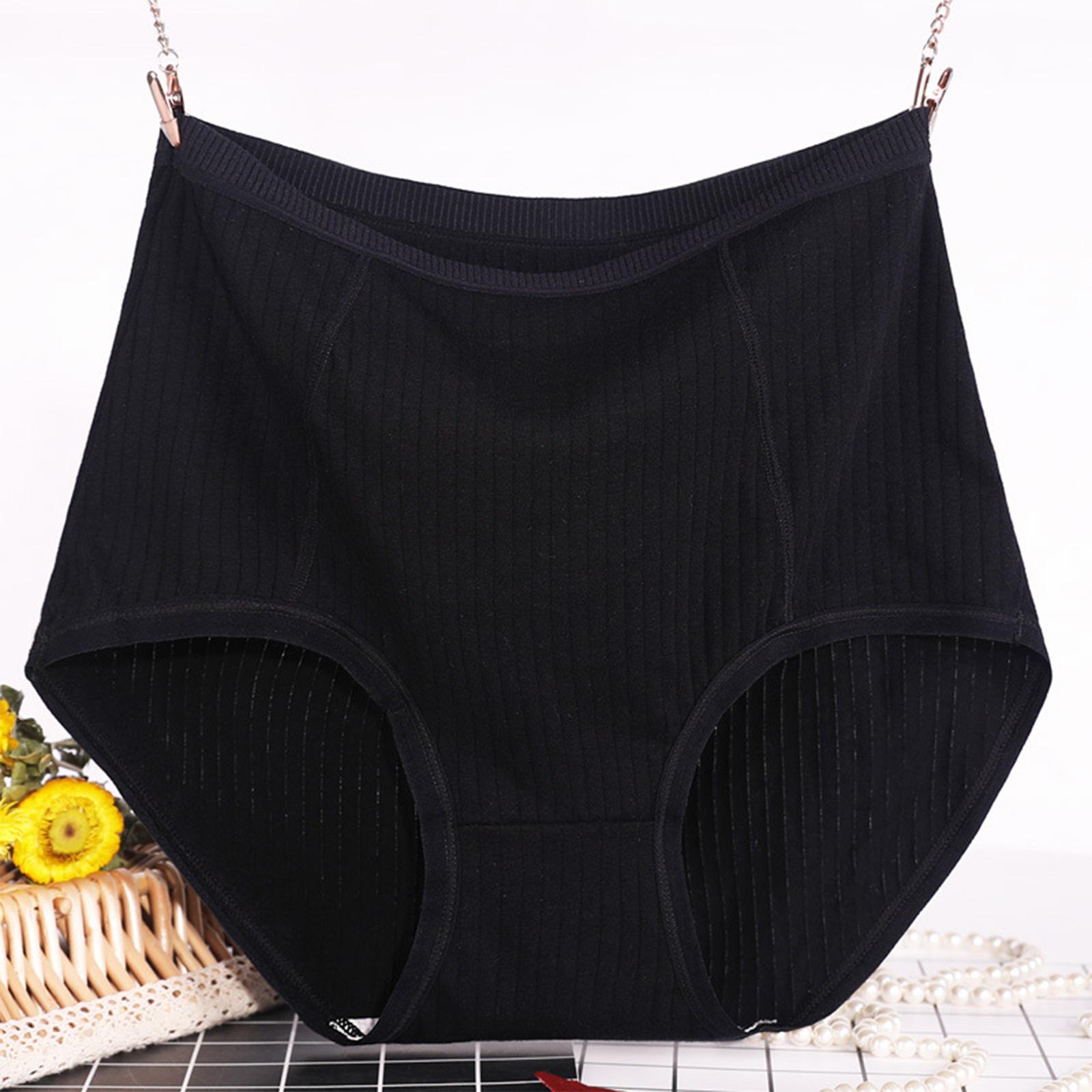 

Женское дышащее полосатое оверсайз нижнее белье с высокой талией XXL чёрный