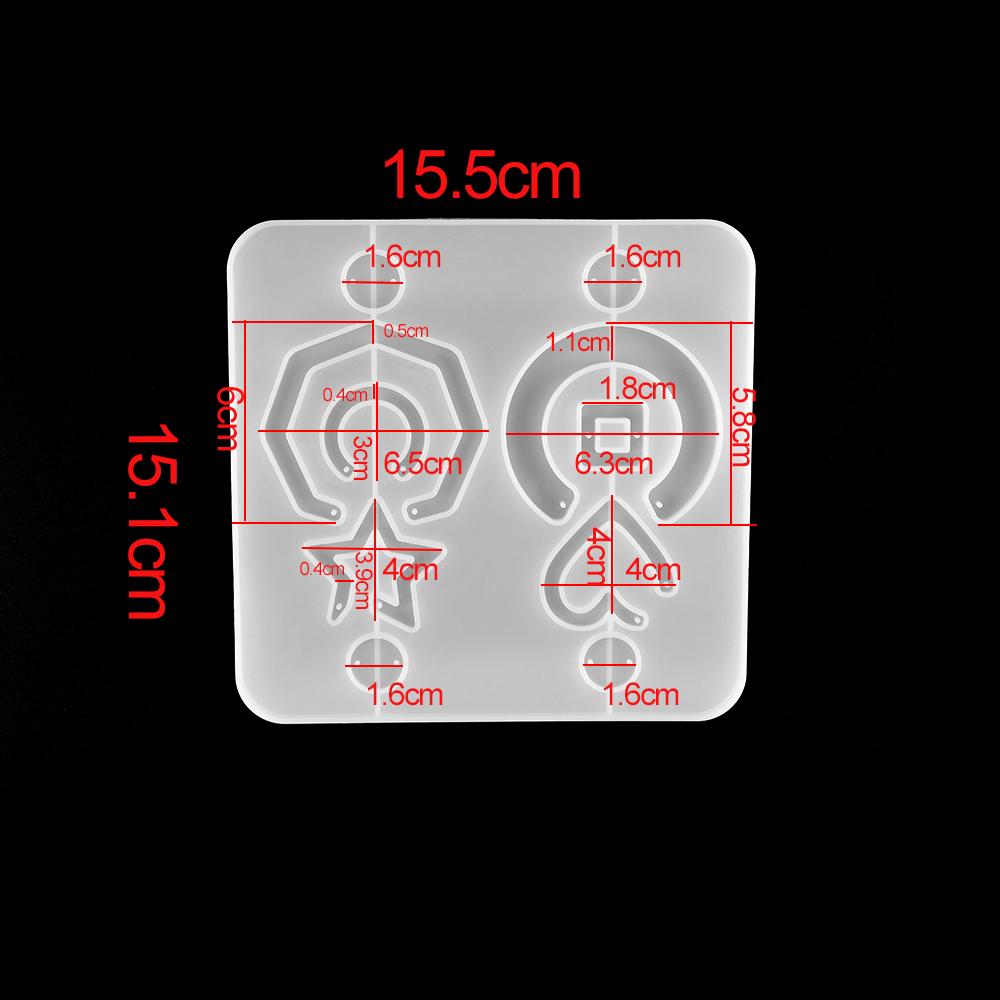 Earring Pendant Silicone Mold Epoxy Resin Jewelry Making Molds Heart Leaves Moon DIY Charms Pendant Mould Creative Jewelry Craft