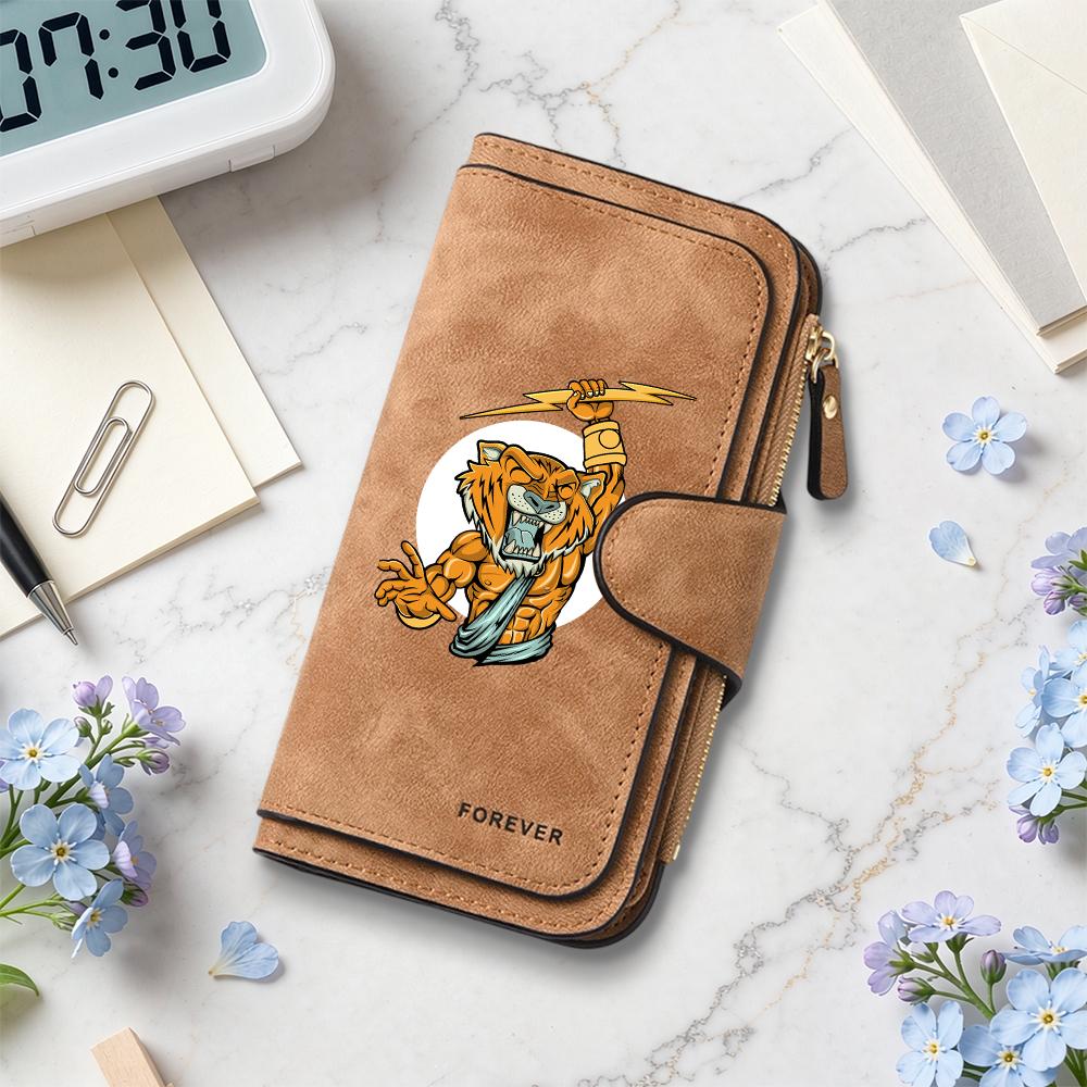 Stylish Tiger Print Long Wallet Portable Card Holder Fashion Daily Casual Purse