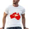 Australian map with a Kangaroo T-Shirt Fashion Casual Short Sleeve T-Shirt