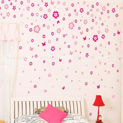 108 Flowers & 6 Butterfly Diy Removable Wall Sticker Decal Kids Children Girls Bedroom Decoration