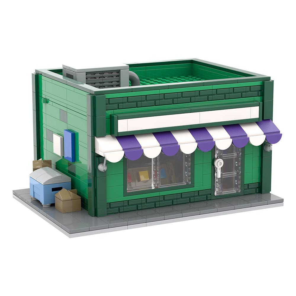 Gobricks MOC Simpsoned Springfield Baseball Card Shop Modular Bricks Model Baseball Card Shop Modular Building Blocks Toys Gift