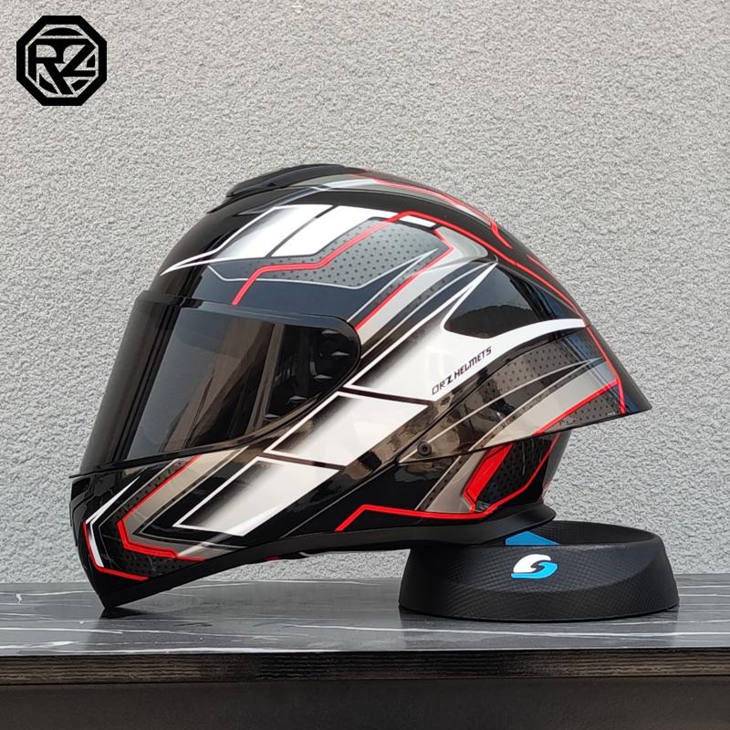 ORZ Motorcycle helmet, men's and women's dual lens full face helmet, motorcycle sports car, all season full face helmet