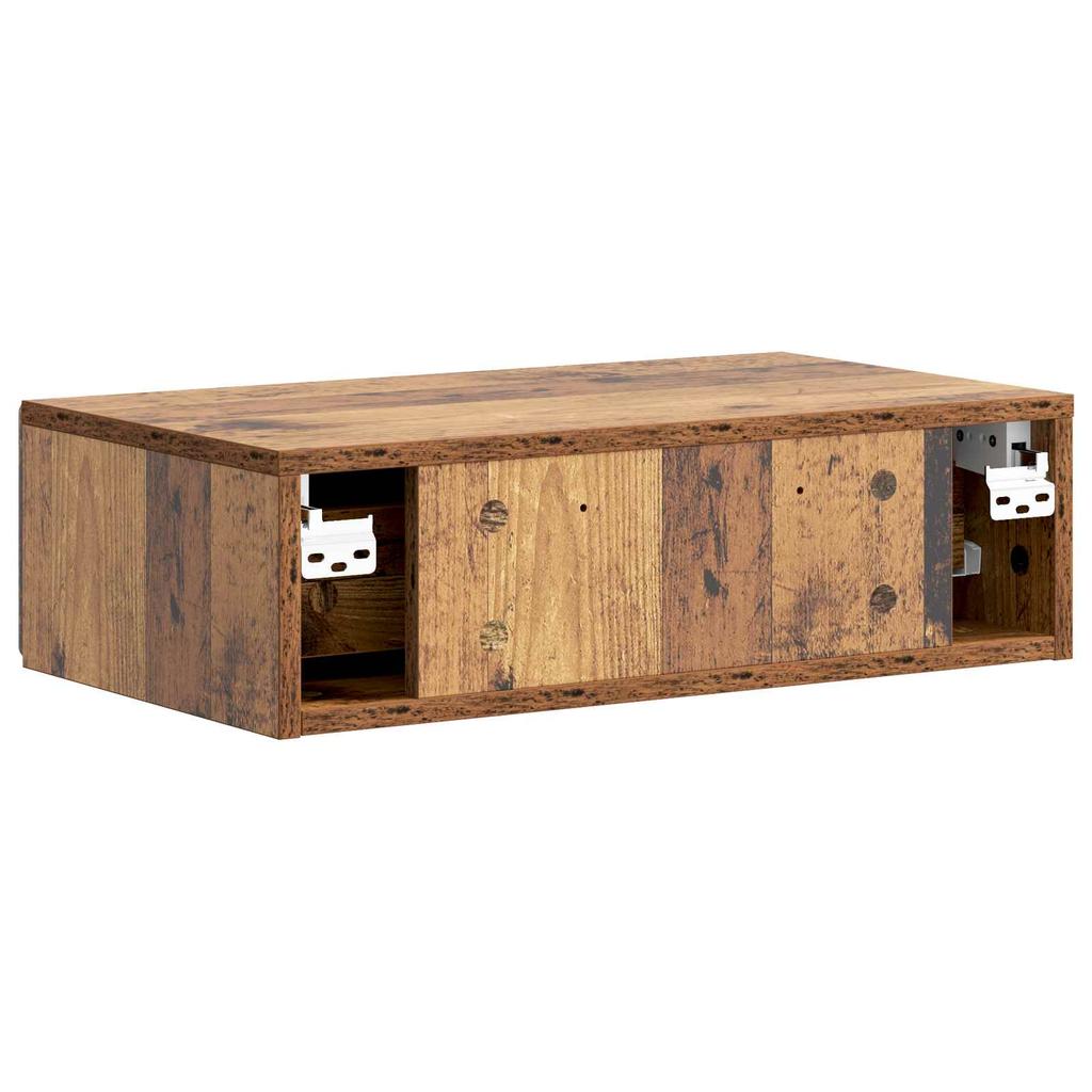 Wall Mounted Side Table Reclaimed Wood Look 59 x 34.5 x 17 cm