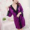 Silk Satin Nightdress For Women Night Robe Sexy Lingerie Soft Sleepwear Smooth Lace Robe Dress Nightgown Bathrobe Ladies Pajamas