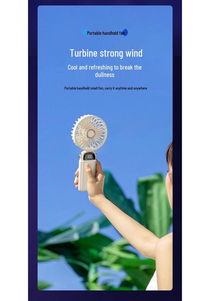2025 Advanced Handheld Mini Student Fan with Digital Display & Aromatherapy - Foldable, Portable Electric Fan