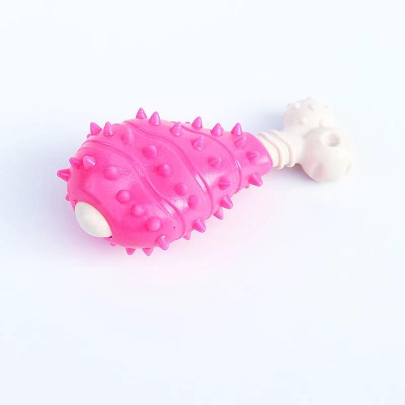 Pet Toys, Medium and Large Solid Rubber Chicken Thigh Grinding Toys, Golden Retriever Corgi Gnawing Teeth Cleaning Dog Products