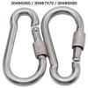 2 Pack Stainless Steel D Rings Hiking Clips Locking Carabiner for Camping Fishing and Outdoor
