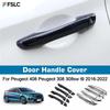 Door Handle Cover For Peugeot 408 Peugeot 308 308sw T9 2016- Chrome Carbon Fiber Car Trim Sticker Car Styling Accessories