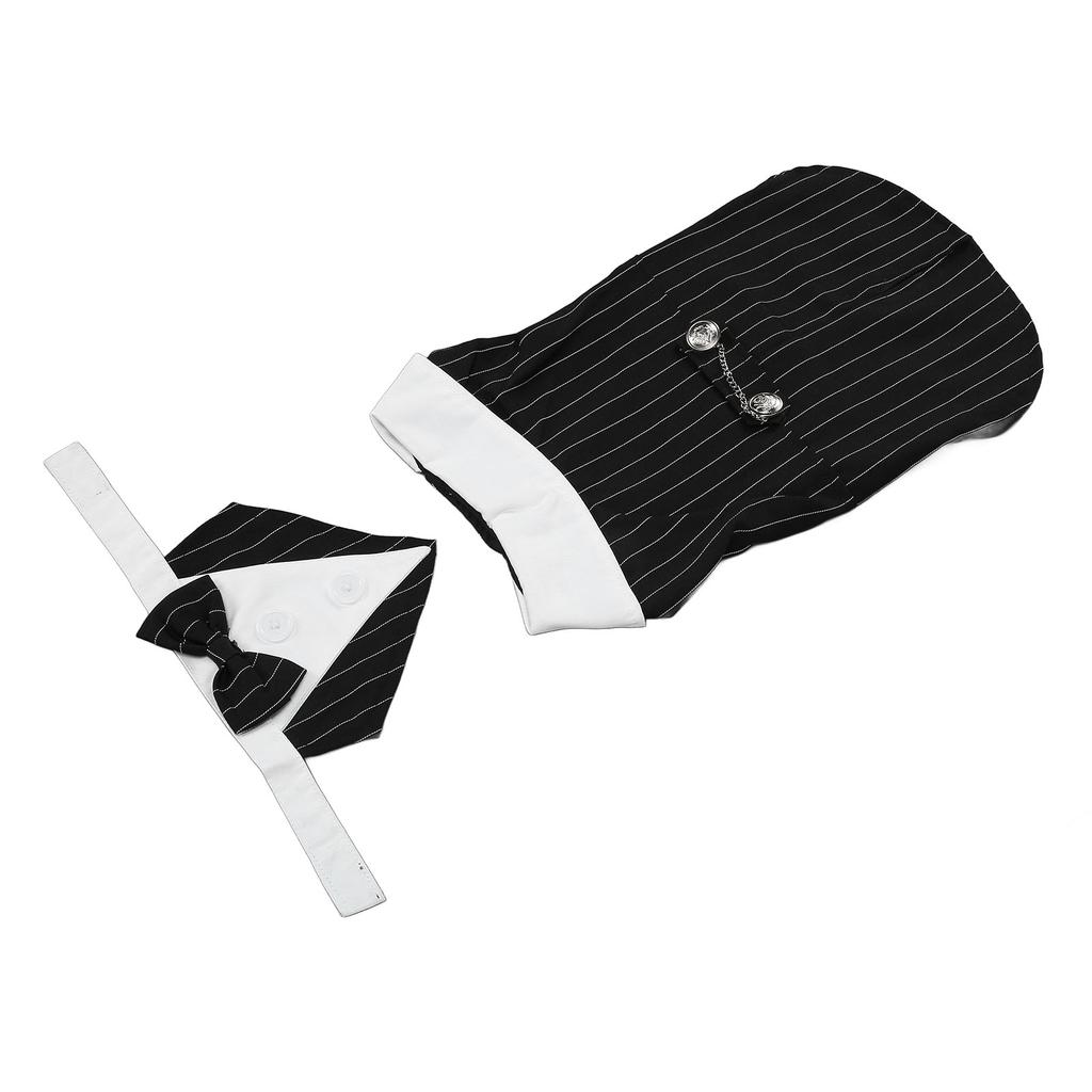 Traje de Casamento para Animal de Estimação Elegante Clássico com Riscas Verticais Smoking Formal para Cão para Casamento Halloween Festa de Aniversário L