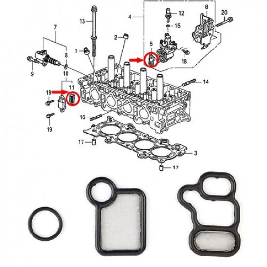 Solenoid Spool Valve Gasket Set For Honda Acura K-series i-VTEC K20 K23 K20A K24
