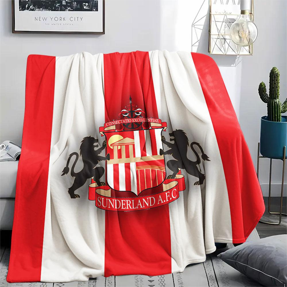 1PC Sunderland Association Football Club Patterned Flannel Blanket Suitable For All Seasons for Home Decor Warmth and Comfort Gifts Holiday Present