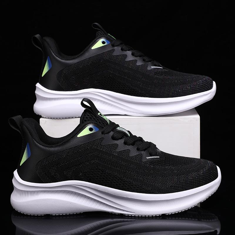 

Sports and leisure shoes 2025 spring new trendy brand casual double net fly-woven men s and women s soft-soled sports shoes running shoes 35 чёрный