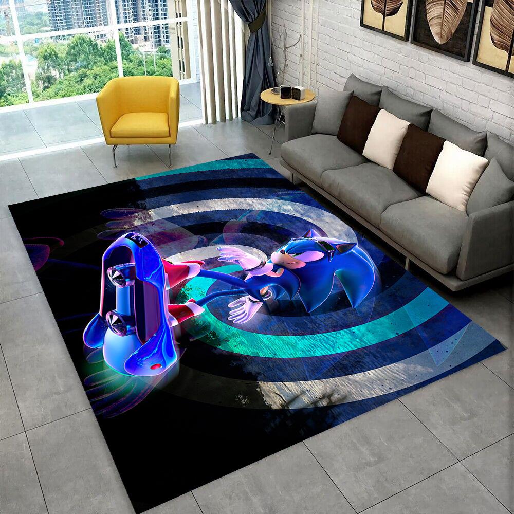 3D S-Sonics Game Cartoon Rug Carpet for Living Room Bedroom Decor,kids Play Non-slip Decoration for Sofa Doormat Christmas Gift