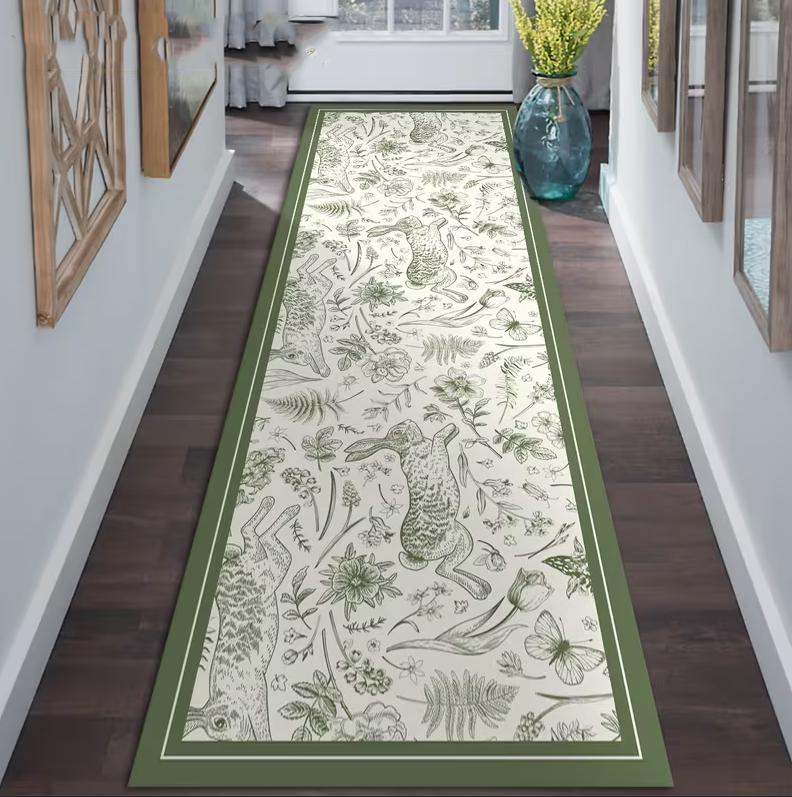 Cute Easter Bunny Easter Egg Floor Mat Anti Slip Long Carpet Rectangular Corridor Living Room Bedroom Kitchen Holiday Decor