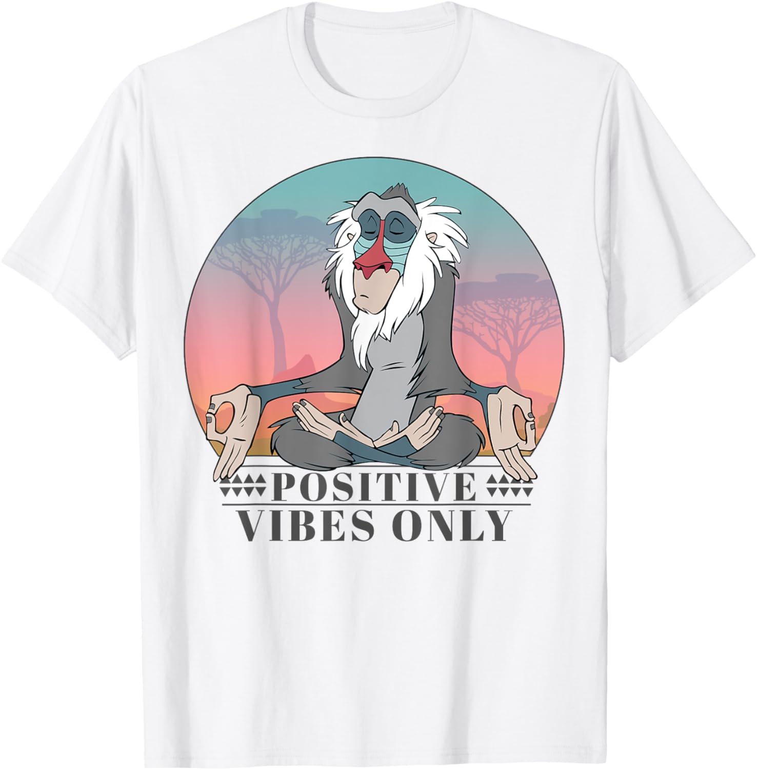 Disney The Lion King Rafiki Positive Vibes Only Vintage T-Shirt M белый