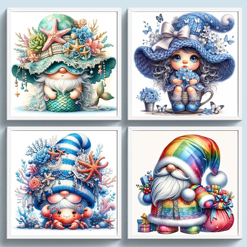 Plná vyšívací nit z ekologické bavlny 11CT Sada křížkového stehu Gnome Art