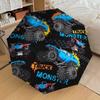 1pc Monster Truck Pattern Umbrella with Plastic Handle,Suitable for All Seasons Home Travel Outdoor UmbrellaDD631