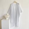 Cover Up Cardigan Metallic Mesh Women Beach Cover Up with Metallic Mesh Fringe Lightweight Breathable Swimsuit Cover