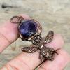 African amethyst rough pendant electroformed copper pendant handmade pendant very pretty gemstone jewelry honey bee pendant anniversary gift