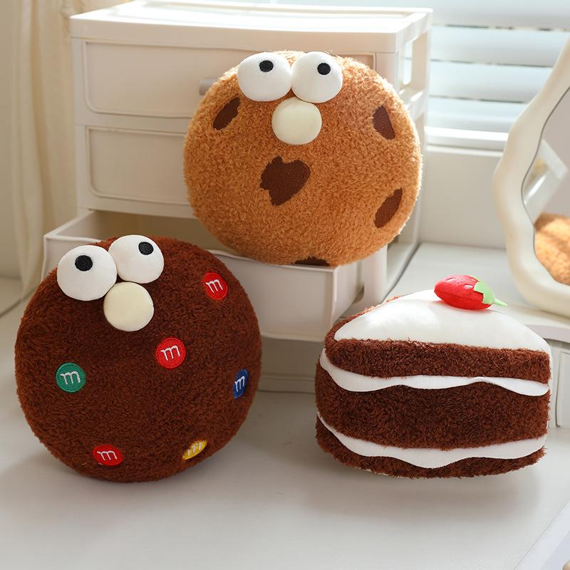 Cartoon Simulation Toast Butter Chocolate Chip Cookies Strawberry Cake Doll Dessert Plush Toy Doll Gift