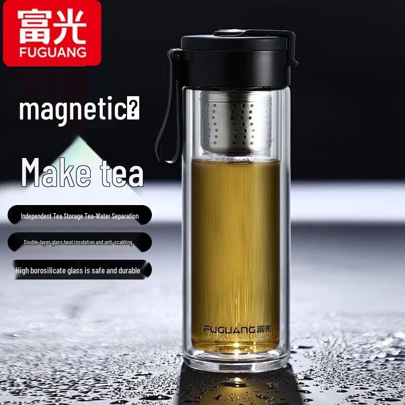 FUGUANG Double-Layer Glass Travel Mug