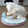 Funny Porcelain Cat Miniature Hand Painted Ceramics Mouse Figurine Home Pet Ornament Cartoon Character Decor Art and Craft Gift