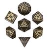 Cusdie New Metal DnD Dice Set Minimalist Rhomb Pattern D4-D20 Polyhedral Dice for D&D Pathfinder Tabletop RPG Board Games