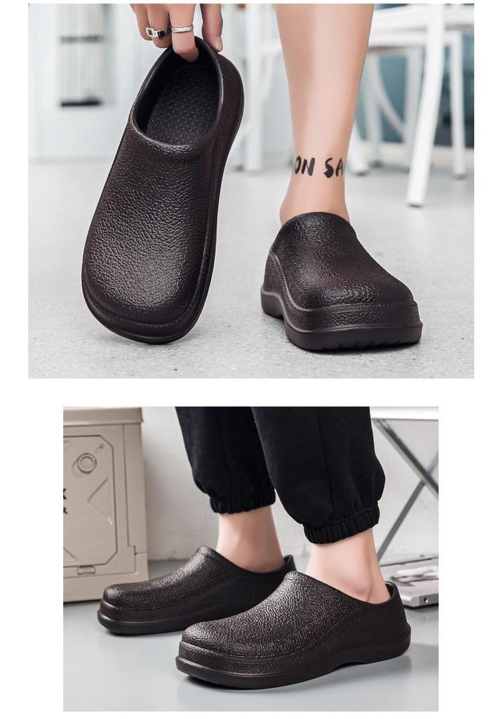 Men's Plus Size Waterproof Non-slip Chef Shoes - Slip-on Kitchen and Work Protection
