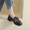 Fashion Frontier Platform Loafers Spring Versatile Bow Single Shoes One Pedal British Style Small Leather Shoes