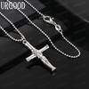 925 Sterling Silver Simple Bamboo Cross Pendant Necklace - Stylish Evening Jewelry