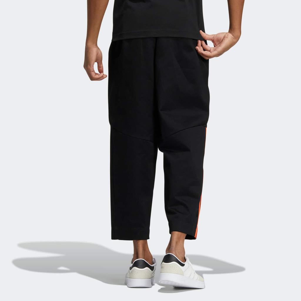 Adidas Neo Logo Print Stripe Pattern Drawstring Straight-Leg Sweatpants Men Bottoms Black HZ2428