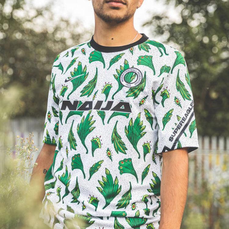 Nike Nigeria Lag Fotball Hurtigtørkende Casual Kortermet T-skjorte Herre topper Hvit CT4244-100