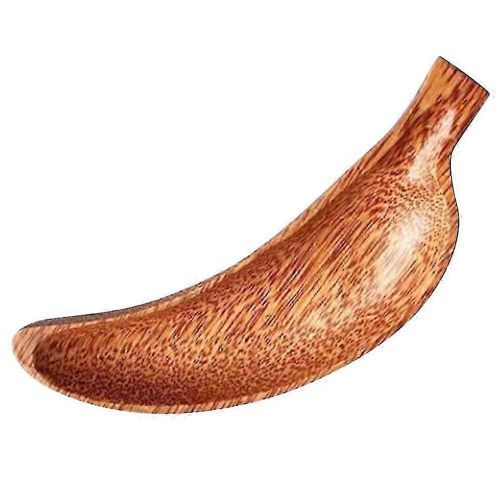 2026 Banana Shaped Wooden Seasoning Dishes For Dining Tableware Brown Color Ideal For Serving Snacks 1Pcs