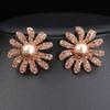 3pcs Draweye Flowers Zircon Sets Zircons Evening Partyy Wedding Bridual Earrings for Women Vintage Fashion Elegant