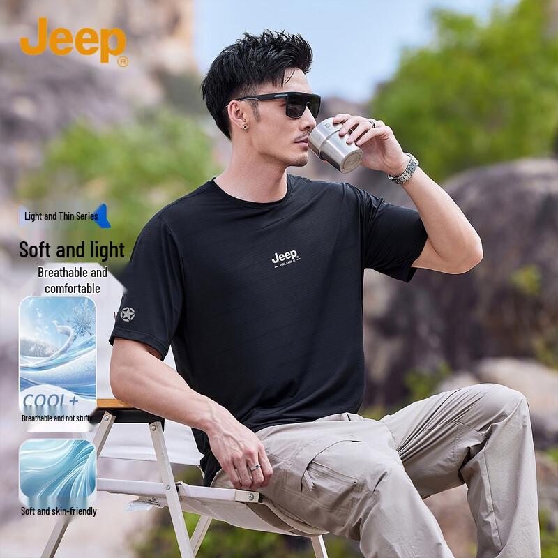 

Мужская летняя дышащая повседневная футболка JEEP XL