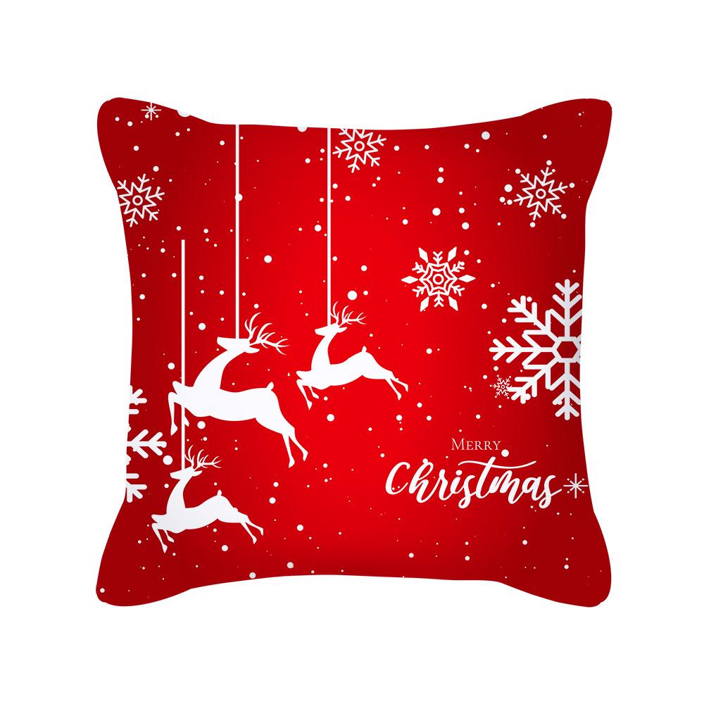 

Red Christmas Pillow Cover New Festive Festive Peach Skin Pillow Home Sofa Cushion Cover 45 * 45cm