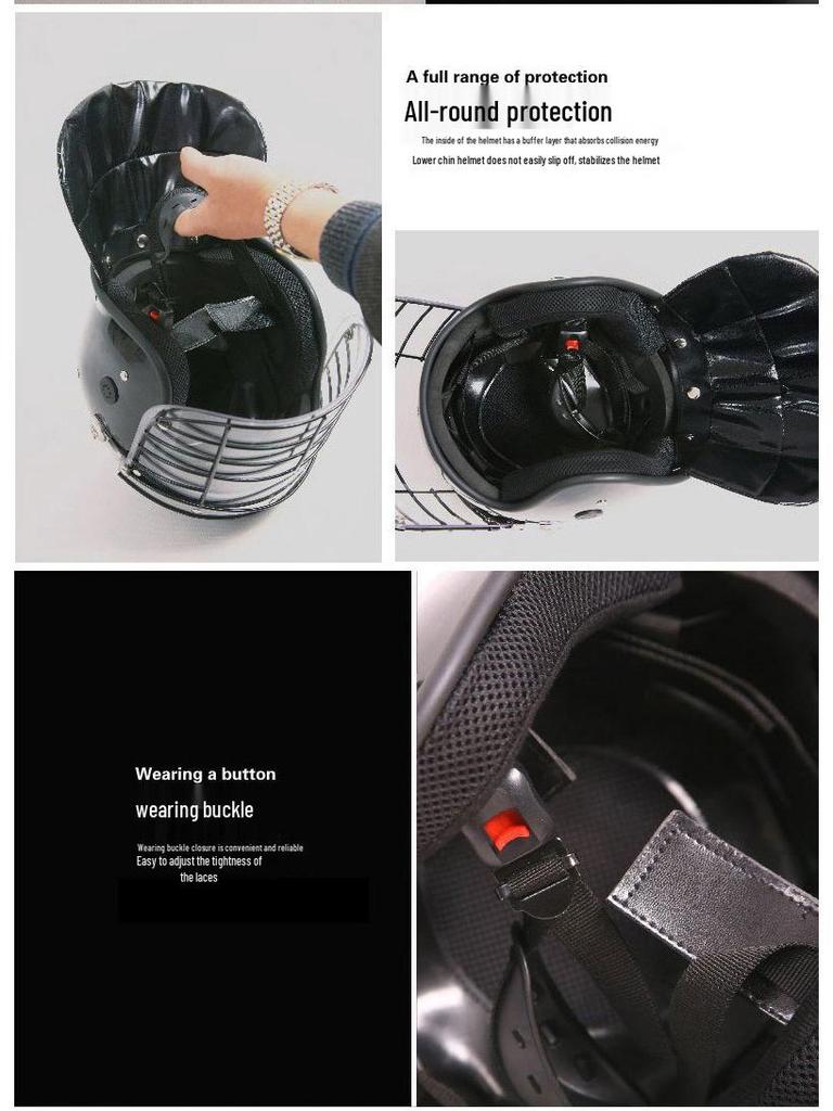 European-style Explosion-proof Riot Helmet with Steel Mesh - Safety Protection Helmet