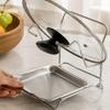 Pot Lid Rack with Drain Tray Countertop Pot-Lid Board Holder Vertical