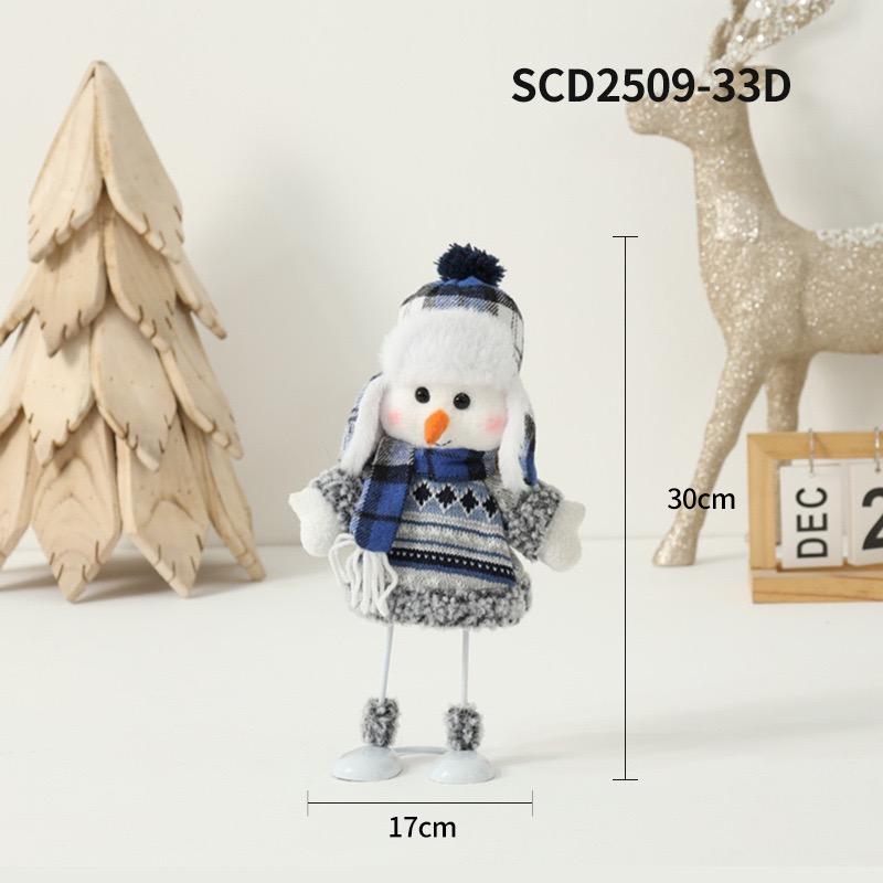 HOMZY Christmas Snowman Doll Plush Toy Stuffed Snowman Figurine Xmas Ornaments for Home Decorations Tabletop Centerpieces