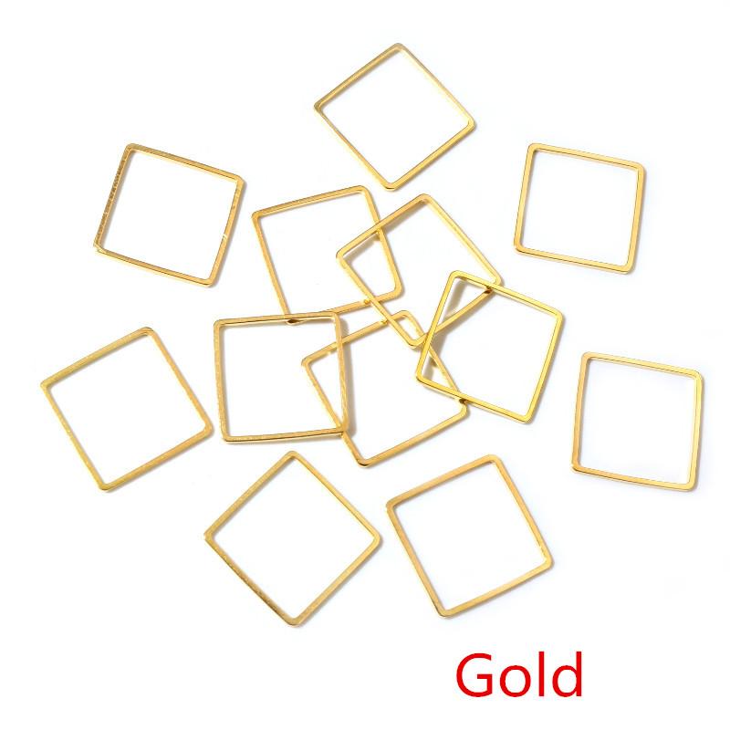 

15 20 25 mm Brass Closed Square Ring Earring Wires Hoops Pendant Connectors Rings For DIY Jewelry Making Supplies Accessories 25mm x 20pcs золотой