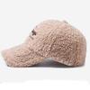 Fashion Plush Baseball Hat Women Couple Cap New Lamb Wool Baseball Cap