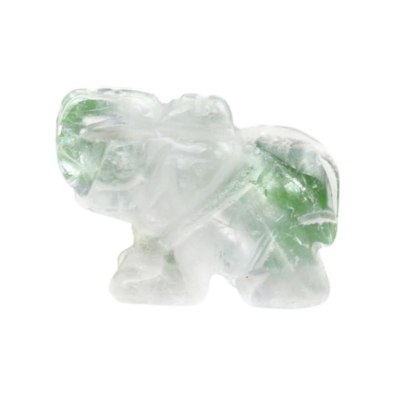 Hand Carved Healings Crystals Gemstones Elephant Statue Collectible Figurines