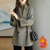 Woolen coat women's autumn and winter Korean version loose and thin versatile foreign woolen coat thickened medium and long coat