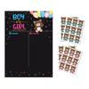 Gender Reveal Party Baby Gender Reveal Poster with 36 Boy and Girl Stickers